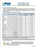Calculations Key Drink Label Cards