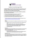 BANPAC Healthy Food and Beverage Policy