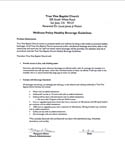 True Vine Baptist Church :: Wellness Policy Healthy Beverage Guidelines