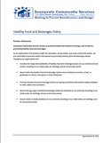 Sunnyvale Community Services Healthy Food and Beverages Policy